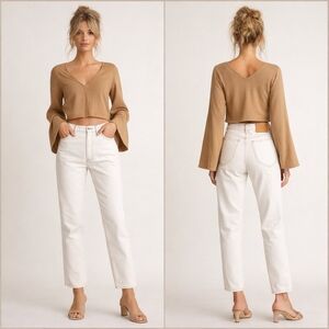 FRAME Le Italien Straight Blanc High Rise Jeans 29 Made Italy Rigid    J1771